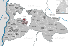 Kaart van Merzhausen (Baden-Württemberg)