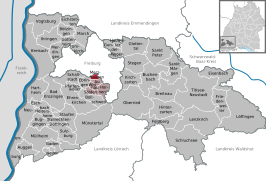 Kaart van Merzhausen (Baden-Württemberg)