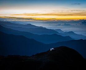 Layers of Midhills seen on the foothills of Annapurna and Mansiri sub himalayan range before Sunrise. Photograph: Niroj Sedhai