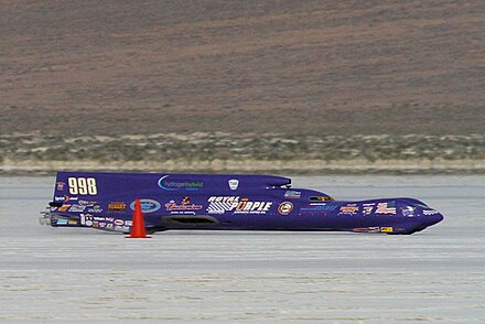 Land speed racing at Bonneville Speedway.