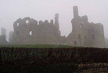 Coity Castle, Bridgend, one of the 57 scheduled monuments in Bridgend County Borough Misty morning, Coity Castle, Bridgend. - geograph.org.uk - 1468210.jpg