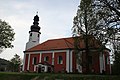 Čeština: Kostel svatého Mikuláše v Mníšku u Liberce (pohled od východu z Oldřichovské ulice). This is a photo of a cultural monument of the Czech Republic, number: 39901/5-4388. Památkový katalog  · MIS  · hledat obrázky  · hledat seznamy  · Wikidata