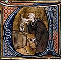 Image 34Monastic cellarer tasting wine, from Li Livres dou Santé (French manuscript, late 13th century) (from History of wine)