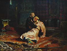 Ivan le Terrible et son fils Ivan le 16 novembre 1581, by Ilia Répine (1885) - Tretyakov Gallery, Moscou