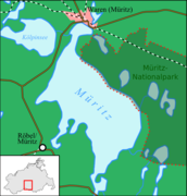 Mapa jezera Müritz