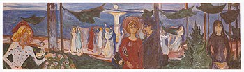 Baile junto al mar (friso del tilo) (1904), óleo sobre lienzo, 90 × 316 cm, Museo Munch de Oslo.