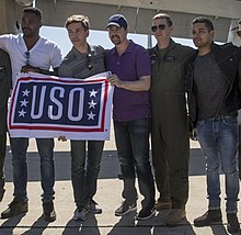 (from left) Duane Henry, Brian Dietzen, Sean Murray; (right) Wilmer Valderrama NCIS cast members at Miramar (cropped).jpg