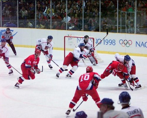 The men's gold medal game: Russia vs Czech Republic