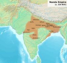 Possible extent of Dhana Nanda's empire