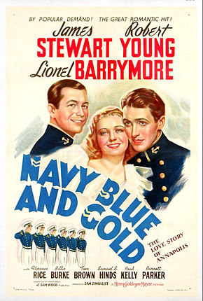 Описание изображения Navy Blue and Gold poster.jpg.