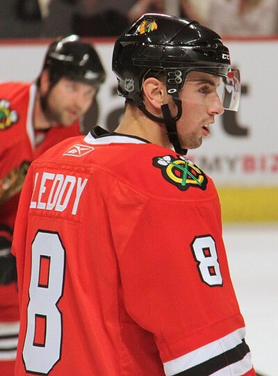 Leddy with the Chicago Blackhawks in October 2010