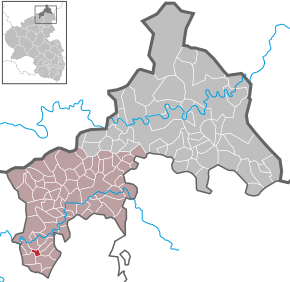Poziția Niedersteinebach pe harta districtului Altenkirchen
