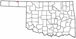 Location of Tyrone, Oklahoma