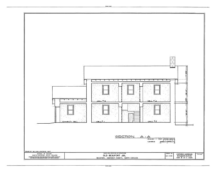 File:Old Beaufort Jail, Courthouse Square on Cedar Street, Beaufort, Carteret County, NC HABS NC,16-BEAUF,8- (sheet 8 of 12).tif