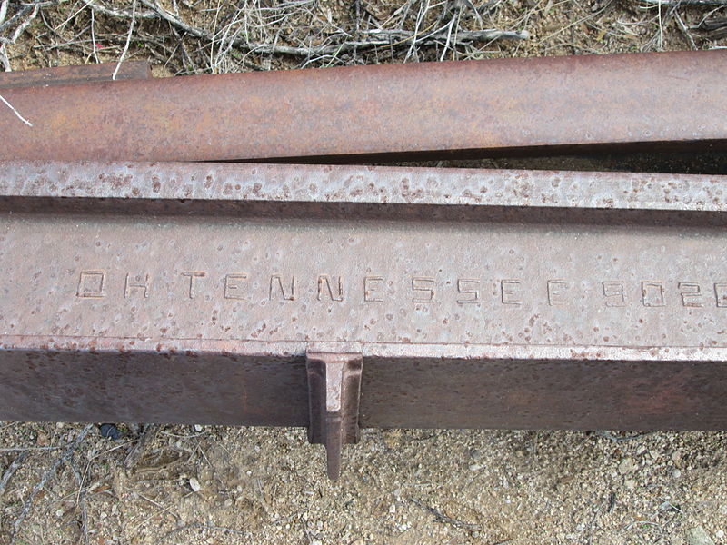 File:Old railroad rail near Twin Buttes Arizona 2013.jpg