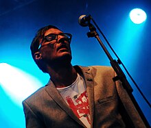 Olle Ljungström singing during the Forever Young tour in 2010