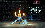 Olympic Cauldron lit at 2010 Winter Olympics opening ceremony 2.jpg