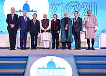 PM Modi with global leaders at inaugural session of Raisina Dialogue 2020 (14 January 2020) PM Modi with global leaders at inaugural session of Raisina Dialogue 2020 (January 14, 2020).jpg