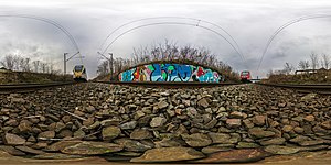 Graffiti Bahnlinie 360° Ansicht