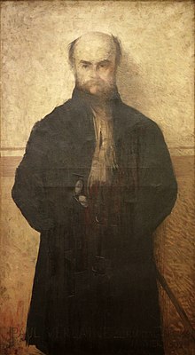 Paul Verlaine by Edmond Aman-Jean, 1892, oil on canvas, Golden Courtyard museums
.mw-parser-output .templatequote{overflow:hidden;margin:1em 0;padding:0 40px}.mw-parser-output .templatequote .templatequotecite{line-height:1.5em;text-align:left;padding-left:1.6em;margin-top:0}Metz with its magnificent open countries, prolific undulating rivers, wooded hillsides, vineyards of fire; cathedral all in volute, where the wind sings as a flute, and responding to it via the Mutte: this big voice of the good Lord![50]— Paul Verlaine, Ode to Metz, Invectives, 1896