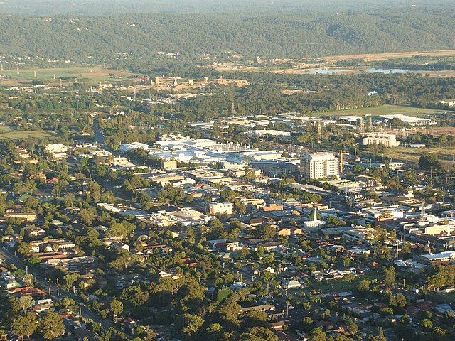 Penrith's central business district and commercial area