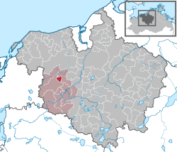 Elhelyezkedése Rostock járás térképén