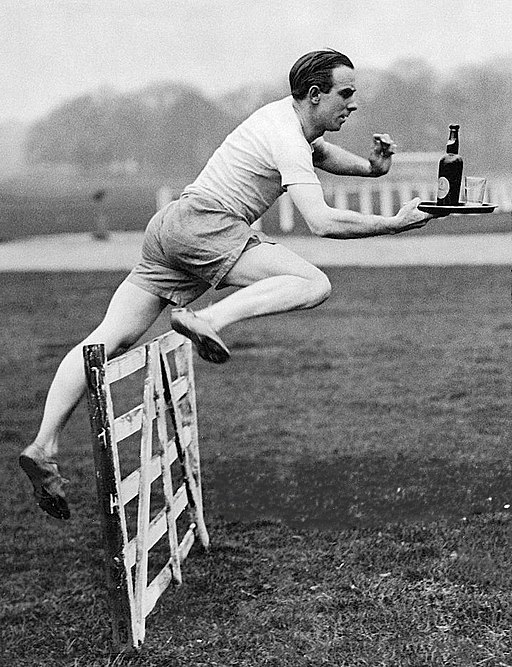 Percy Hodge hurdles training