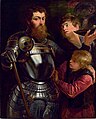 Man in harnas met twee knechten, door Rubens