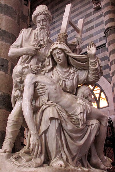 Marble Pieta, Madonna Mourning the Crucified Jesus with St. Nicodemus