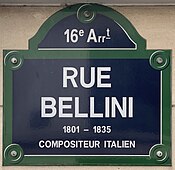 Plaque Rue Bellini - Paris XVI (FR75) - 2021-08-18 - 1.jpg