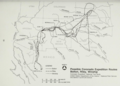 Ekspeditionens rute som set af Bolton, Riley og Winship