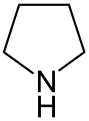 Pyrrolidine, een alicyclische heterocyclische verbinding.