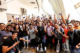 Xiaomi fans gathering with Barra prior to the Redmi Note 3 launch event in New Delhi (February 2016) Redmi Note 3 launch event.jpg