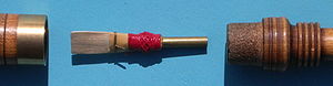 Double-reed of an alto crumhorn in F Reed f-alto crumhorn.jpg