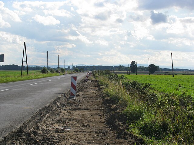 Remont drogi na wysokości Chrzelic, 2010 r.