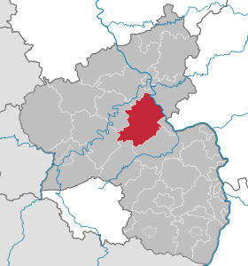 Localisation de Arrondissement de Rhin-Hunsrück