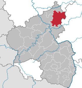 Westerwald bölgesinin konumu