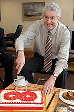 Thumbnail for File:Rhodri Morgan celebrates eighth anniversary of becoming First Minister.jpg