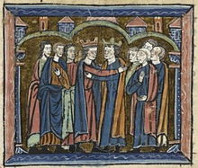 13th-century representation of Richard and Philip Augustus Richard Lionheart and Philip Augustus.jpg