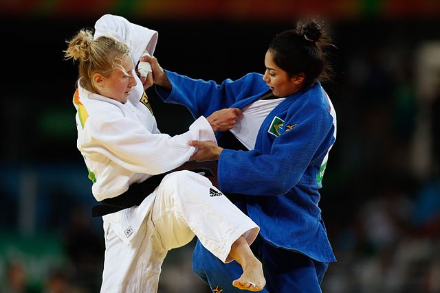 Brazil's Mariana Silva faces Germany's Martyna Trajdos, during Pool B's second round.