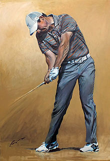 Rory McIlroy swing portrait by Mark Robinson