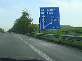 De E429 bij Tubize.