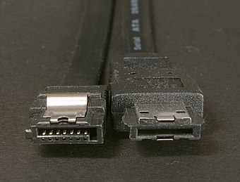 SATA (left) and eSATA (right) connectors