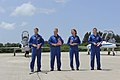 STS-135 crew arrives at Kennedy Space Center