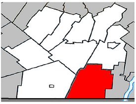 Location within Les Jardins-de-Napierville Regional County Municipality.