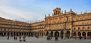 Plaza Mayor in Salamanca (1729–1755), Alberto and Manuel de Lara Churriguera. Andrés Garcia de Quiñones designed the city Hall.