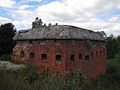 English: Fortified railway bridge over the river Drwęca built in 1901-1902 in Samborowo Polski: Przyczółek obronny mostu kolejowego na rzece Drwęca zbudowany w latach 1901-1902 w miejscowości Samborowo