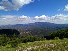 The view from the southern San Mateo Mountains in Socorro County, New Mexico. San Mateo Mtns South.jpg