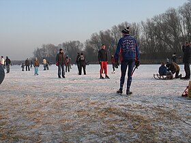 Schaatspret op de Wageningse Uiterwaarden