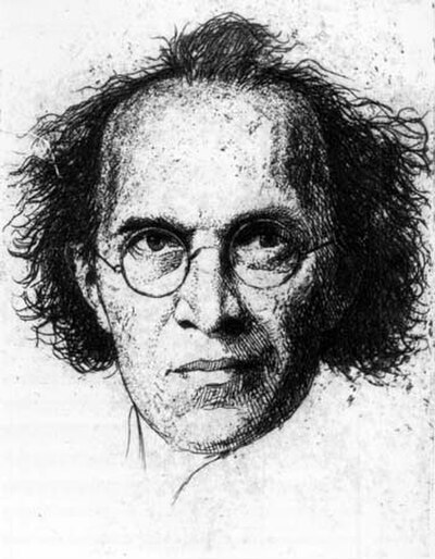 Schreker in a lithograph by Heinrich Gottselig, ca. 1922